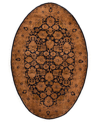 Contemporary Overdyed Wool Hand Knotted Brown Area Rug 3' 1" x 4' 7"