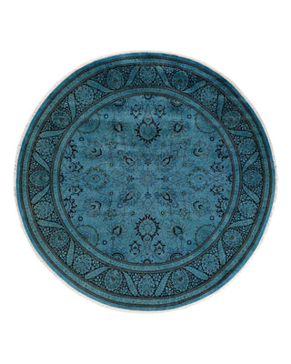 Fine Vibrance, One-of-a-Kind Hand-Knotted Area Rug - Blue, 7' 1" x 7' 1" - Solo Rugs
