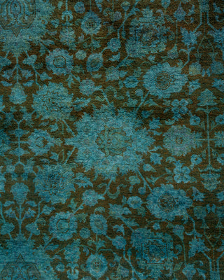 Contemporary Hand Knotted Overdyed Blue Area Rug 9' 3" x 12' 1"