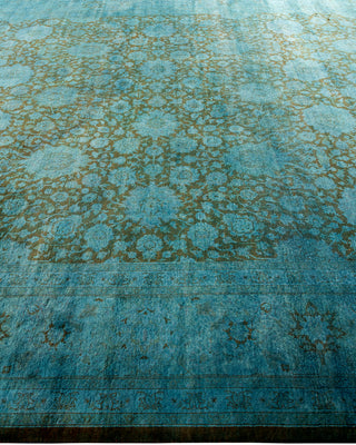 Contemporary Hand Knotted Overdyed Blue Area Rug 9' 3" x 12' 1"