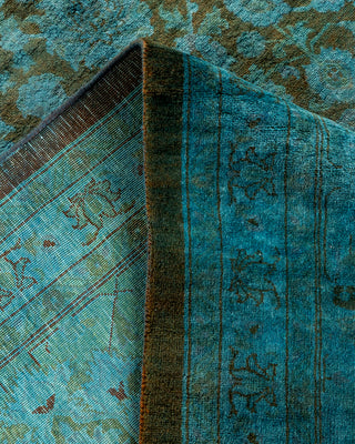 Contemporary Hand Knotted Overdyed Blue Area Rug 9' 3" x 12' 1"