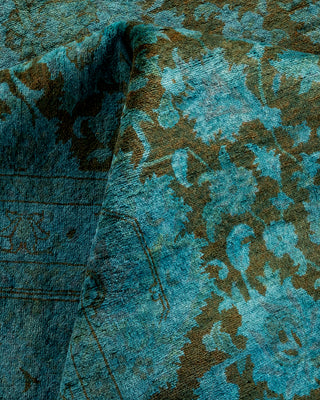 Contemporary Hand Knotted Overdyed Blue Area Rug 9' 3" x 12' 1"