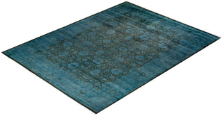 Contemporary Hand Knotted Overdyed Blue Area Rug 9' 3" x 12' 1"