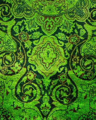 Contemporary Hand Knotted Overdyed Green Area Rug 3' 2" x 5' 4"