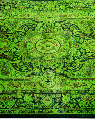 Contemporary Hand Knotted Overdyed Green Area Rug 3' 2" x 5' 4"