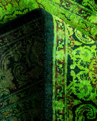 Contemporary Hand Knotted Overdyed Green Area Rug 3' 2" x 5' 4"