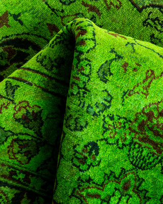Contemporary Hand Knotted Overdyed Green Area Rug 3' 2" x 5' 4"