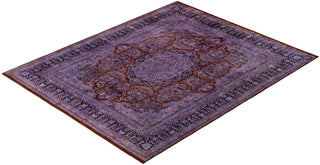 Modern Overdyed Hand Knotted Wool Purple Area Rug 8' 3" x 10' 3"