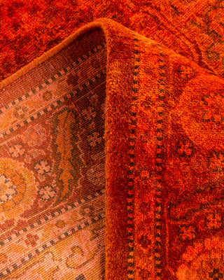 Contemporary Hand Knotted Overdyed Orange Area Rug 2' 8" x 4' 4"