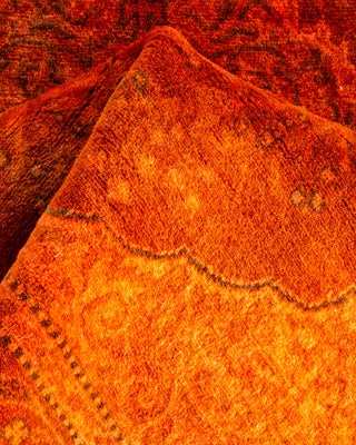 Contemporary Hand Knotted Overdyed Orange Area Rug 2' 8" x 4' 4"