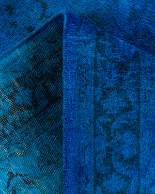Contemporary Hand-Knotted Overdyed Blue Area Rug 3' 2" x 5' 1"