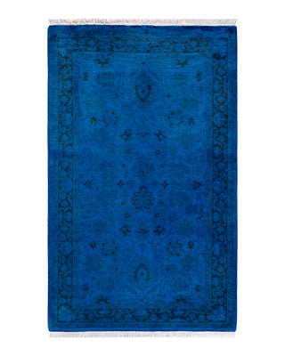 Modern Fine Vibrance Blue Area Rug 3' 2" x 5' 1"