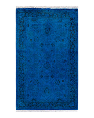 Modern Fine Vibrance Blue Area Rug 3' 2" x 5' 1"