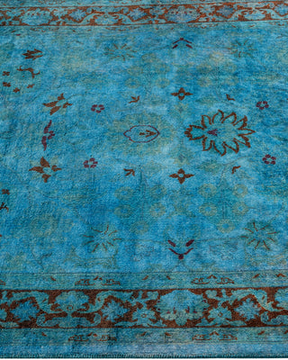 Modern Overdyed Hand Knotted Wool Blue Area Rug 3' 2" x 5' 2"