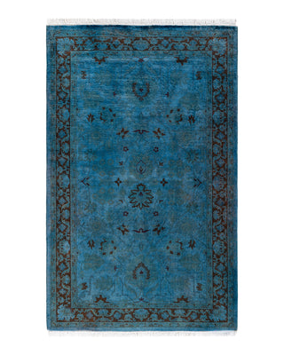 Modern Fine Vibrance Blue Area Rug 3' 2" x 5' 2"