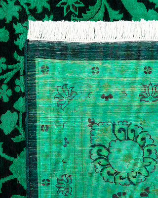 Contemporary Hand Knotted Overdyed Green Area Rug 9' 0" x 12' 1"