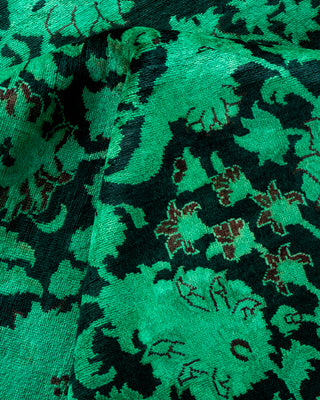 Contemporary Hand Knotted Overdyed Green Area Rug 9' 0" x 12' 1"