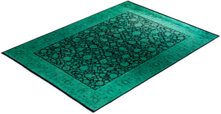 Contemporary Hand Knotted Overdyed Green Area Rug 9' 0" x 12' 1"