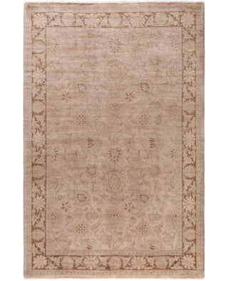 Contemporary Overdyed Wool Hand Knotted Beige Area Rug 4' 2" x 6' 5"