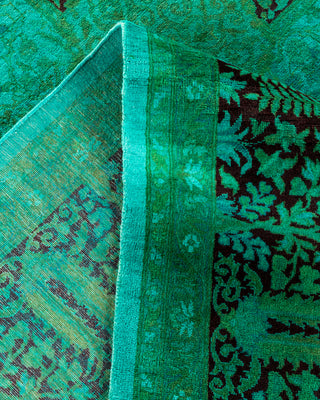 Contemporary Hand Knotted Overdyed Green Area Rug 9' 3" x 12' 5"