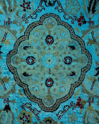 Contemporary Hand Knotted Overdyed Blue Area Rug 9' 2" x 12' 3"