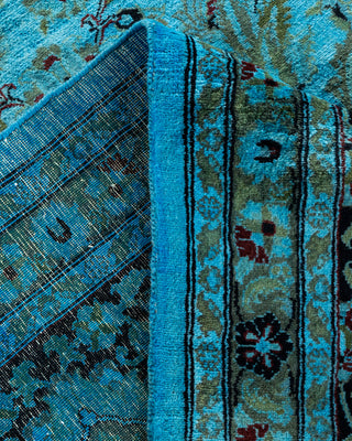 Contemporary Hand Knotted Overdyed Blue Area Rug 9' 2" x 12' 3"