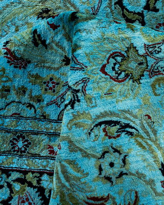 Contemporary Hand Knotted Overdyed Blue Area Rug 9' 2" x 12' 3"