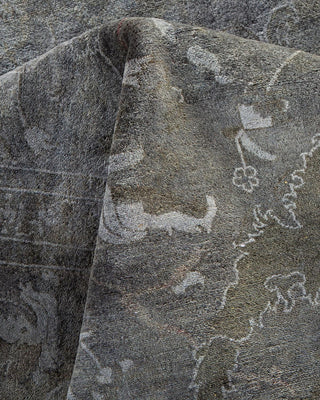 Fine Vibrance, One-of-a-Kind Hand-Knotted Area Rug - Gray, 9' 2" x 12' 5" - Solo Rugs