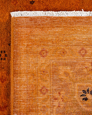 Contemporary Hand-Knotted Overdyed Orange Area Rug 9' 2" x 12' 2"
