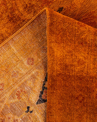 Contemporary Hand-Knotted Overdyed Orange Area Rug 9' 2" x 12' 2"