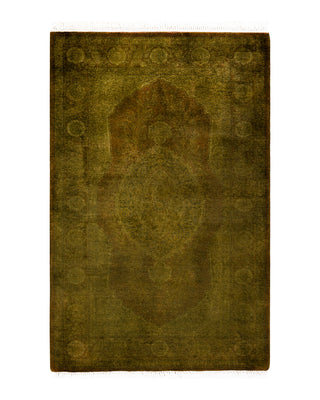 Contemporary Fine Vibrance Green Wool Area Rug 2' 7" x 4' 2"