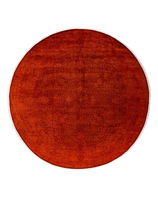 Fine Vibrance, One-of-a-Kind Hand-Knotted Area Rug - Orange, 8' 1" x 8' 1" - Solo Rugs