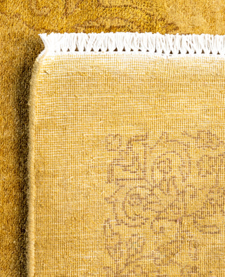 Contemporary Overdyed Wool Hand Knotted Yellow Area Rug 3' 1" x 5' 5"