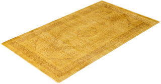 Contemporary Overdyed Wool Hand Knotted Yellow Area Rug 3' 1" x 5' 5"
