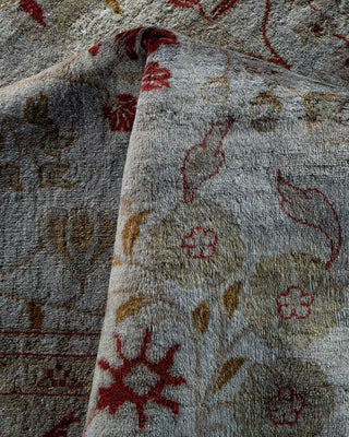 Contemporary Hand-Knotted Overdyed Gray Area Rug 9' 3" x 12' 4"