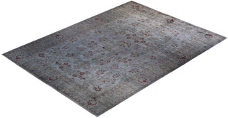 Contemporary Hand-Knotted Overdyed Gray Area Rug 9' 3" x 12' 4"