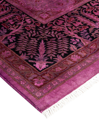 Modern Overdyed Hand Knotted Wool Pink Area Rug 10' 3" x 11' 3"
