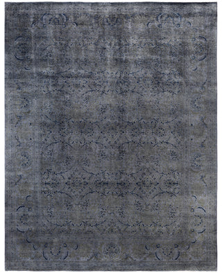 Contemporary Overdyed Wool Hand Knotted Black Area Rug 8' 2" x 10' 2"