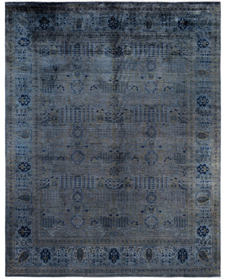 Contemporary Overdyed Wool Hand Knotted Gray Area Rug 8' 1" x 10' 3"