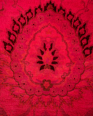 Contemporary Hand Knotted Overdyed Pink Area Rug 9' 2" x 12' 4"