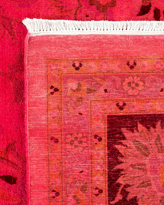 Contemporary Hand Knotted Overdyed Pink Area Rug 9' 2" x 12' 4"