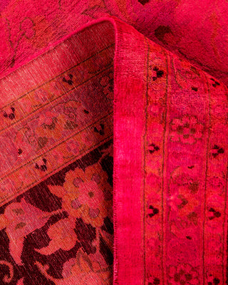 Contemporary Hand Knotted Overdyed Pink Area Rug 9' 2" x 12' 4"