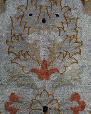 Contemporary Hand-Knotted Overdyed Gray Area Rug 9' 1" x 12' 5"