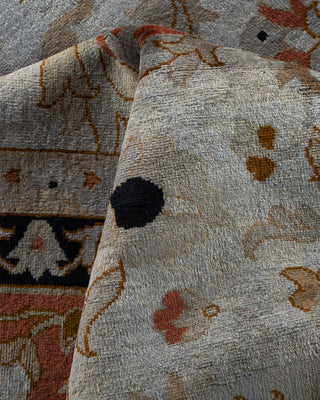 Contemporary Hand-Knotted Overdyed Gray Area Rug 9' 1" x 12' 5"