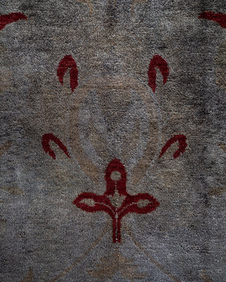 Contemporary Hand-Knotted Overdyed Gray Area Rug 9' 1" x 11' 9"