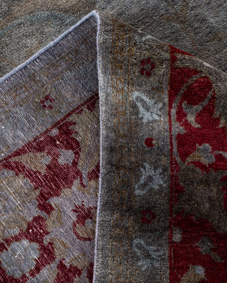 Contemporary Hand-Knotted Overdyed Gray Area Rug 9' 1" x 11' 9"