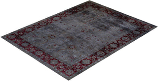 Contemporary Hand-Knotted Overdyed Gray Area Rug 9' 1" x 11' 9"