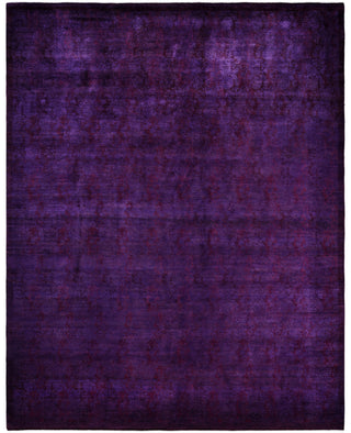 Contemporary Overdyed Wool Hand Knotted Purple Area Rug 9' 2" x 11' 10"