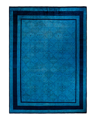 Modern Fine Vibrance Blue Area Rug 9' 0" x 12' 2"