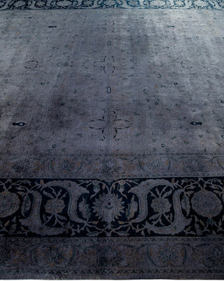 Contemporary Hand-Knotted Overdyed Gray Area Rug 9' 2" x 12' 6"